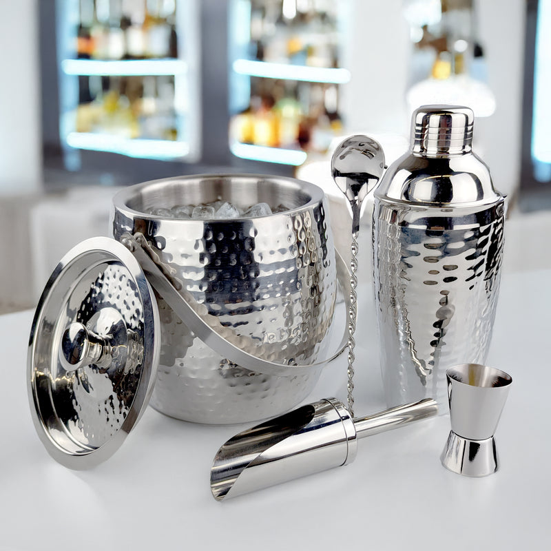 Iceberg Stainless Steel Ice Bucket & Cocktail Bar Tool Set – 3 Qt