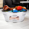 Dog Toy Bin Indestructible - Metallic "Dog Toys" Bone - Stainless Steel Medium | BREKX