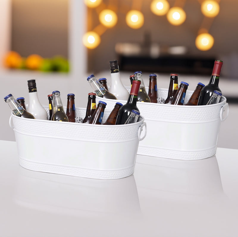 Colt Drink Buckets Hammered White - Set of 2 | BREKX