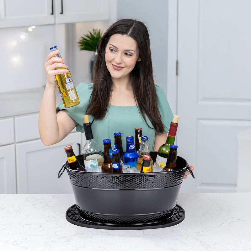 Colt Drink Bucket Hammered Black with Party Mat | BREKX