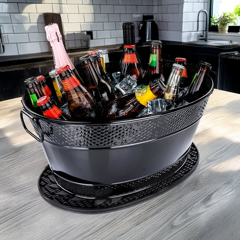 BREKX Insulated Ice Bucket For Cocktail Bar With Drink Shaker 5 Piece Set Parties Lid Scoop Bartender Accessories Bartending Kit Home Gifting