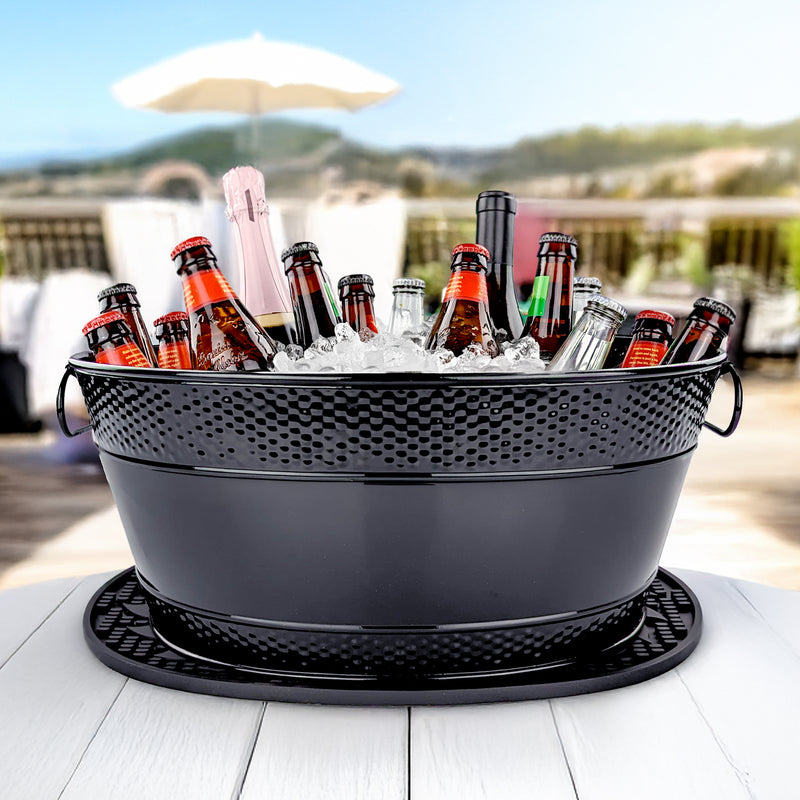 Colt Drink Bucket Hammered Black with Party Mat | BREKX