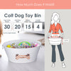 Dog Toy Bin Indestructible - Metallic "Dog Toys" Bone - White Medium | BREKX
