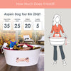 Dog Toy Bin Indestructible - Metallic "Dog Toys" Bone - White Large | BREKX