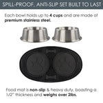 The Mealtime Upgrade Set - Premium Dog Bowls with No Slip Mat + Air Tight Treat Canister | BREKX