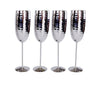 Shatterproof Champagne Flutes Set of 4 Hammered Stainless Steel | BREKX