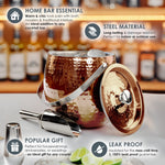 Iceberg Ice Bucket with Lid & Scoop Insulated Stainless Steel, Rose Copper | BREKX
