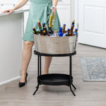 Aspen Beverage Tub with Stand in Stainless Steel 28-inch | BREKX