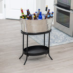 Aspen Beverage Tub with Stand in Stainless Steel 28-inch | BREKX