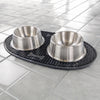 Dog Bowls with Non-slip Food Mat Rubber & Stainless Steel | BREKX
