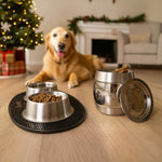 The Mealtime Upgrade Set - Premium Dog Bowls with No Slip Mat + Air Tight Treat Canister | BREKX