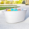 Dog Toy Bin Indestructible - Embossed Paw Print - White Medium | BREKX