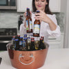 Large champagne bucket drink cooler for parties when serving friends and family wine, beer, or other favorite beverages.  Sturdy handles hold all the drinks keeping them chilled for maximum amount of time because of the double wall insulation.