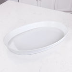 White metal tray for serving food, drinks, or snacks at a party or in the kitchen.