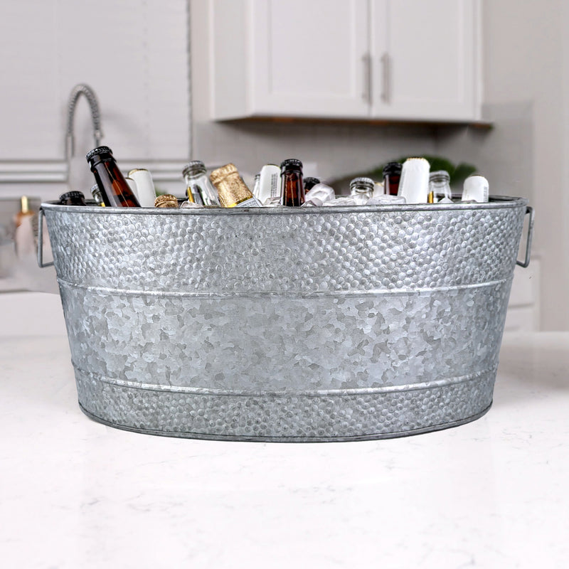 Aspen Metal Party Tub Hammered Galvanized | BREKX