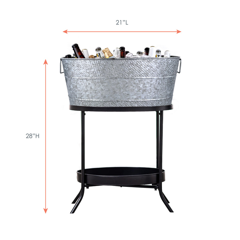 Aspen Beverage Tub with Stand Galvanized 28-inch | BREKX