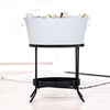 Aspen Beverage Tub with Stand in White 28-inch | BREKX