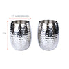 Stainless steel wine drinking cups set of two hammered and glossy finish.  Foods safe with large size.