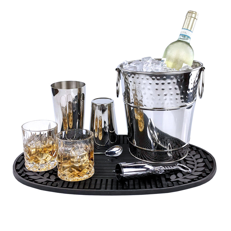 Aspen Metal Beverage Tub with Party Mat Antique Copper | BREKX