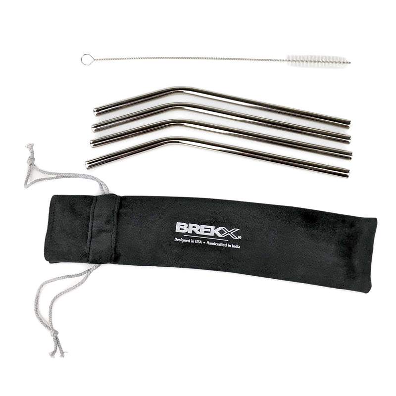 Rockwell Drinking Straws Stainless Steel - Set of 4 | BREKX